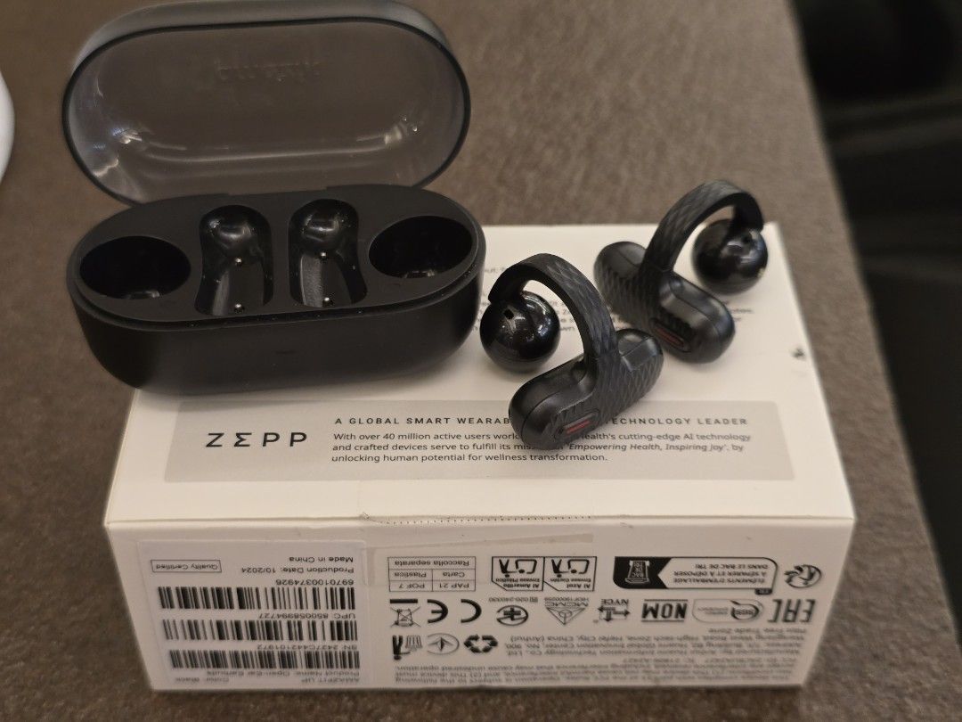 Amazfit UP Wireless Earbuds (Category: Earphones) located in Manila. Submitted by b166e5t (Listing ID 1440755336, Image 3). Description: ​Letting go of my Amazfit Up Open-Ear Earbuds in sleek black. Only lightly used, fully sanitized, and in very good cosmetic and working order. This is a fantastic budget-friendly alternative to premium clip-on open earbuds like the Bose Ultra Open or Shokz. ​Condition Breakdown: ​Earbuds: 9/10 — Very clean, zero