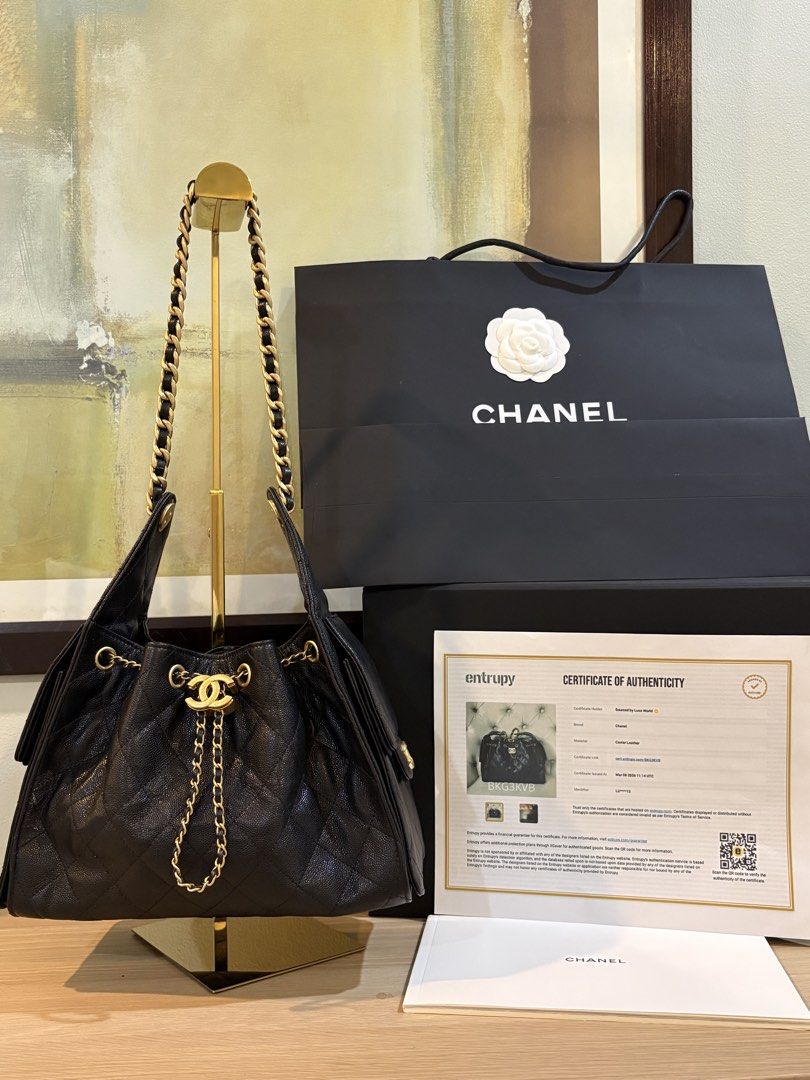 Authentic Chanel 25 small with entrupy certificate of authenticity (Category: Luxury Bags & Wallets) located in Manila. Submitted by pursonalshopper (Listing ID 1440382661, Image 1). Description: 💯Guaranteed AUTHENTIC bought from the US. 🇺🇸 Microchipped No issue! Good as new! ✔️ ✅Complete inclusions: Dustbag + box Tag and cards booklet Paperbag .