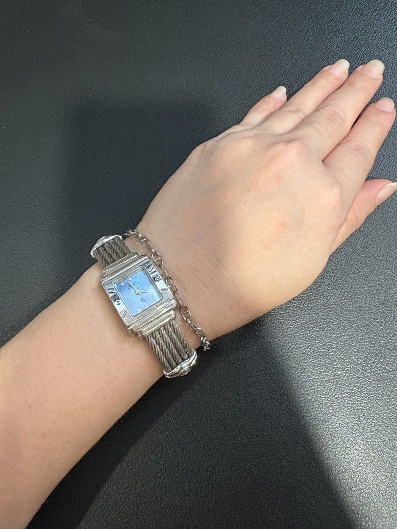 Authentic Charriol st.tropez Ladies watch (Category: Women's Watches) located in Caloocan City. Submitted by jsa_kawaii (Listing ID 1440665599, Image 2). Description: FIXED PRICE ALREADY ON SALE!!! Authentic Charriol St. Tropez watch. All steel & Silver 925. Blue mother of pearl dial. With 6p Diamonds. Tarnish on chain bracelet. maganda pa din sya. Mas makinis sya in actual. NOW 15800 + SF FROM 20800 .