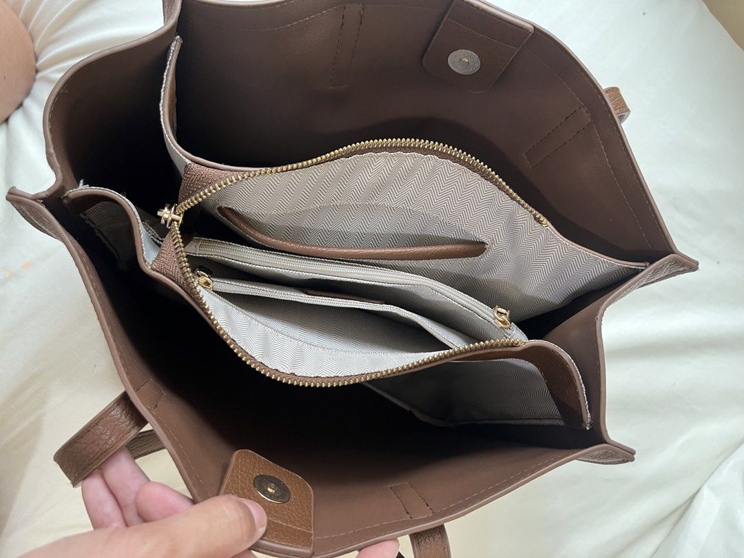 Brown vegan leather bag used twice (Category: Shoulder Bags) located in Pateros City. Submitted by mamamyaramosph (Listing ID 1440612451, Image 2). Description: Bought in Qatar. Used twice only. Not suitable for me .