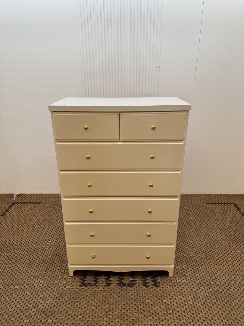 Chest of drawers (Category: Shelves, Cabinets & Racks) located in Quezon City. Submitted by matetdevis13 (Listing ID 1440718417, Image 2). Description: Duco Finished 7-Tier Chest of Drawers Price: 6,500 L29.5 x W16 x H47.5 In good condition Code MJS25-R14.
