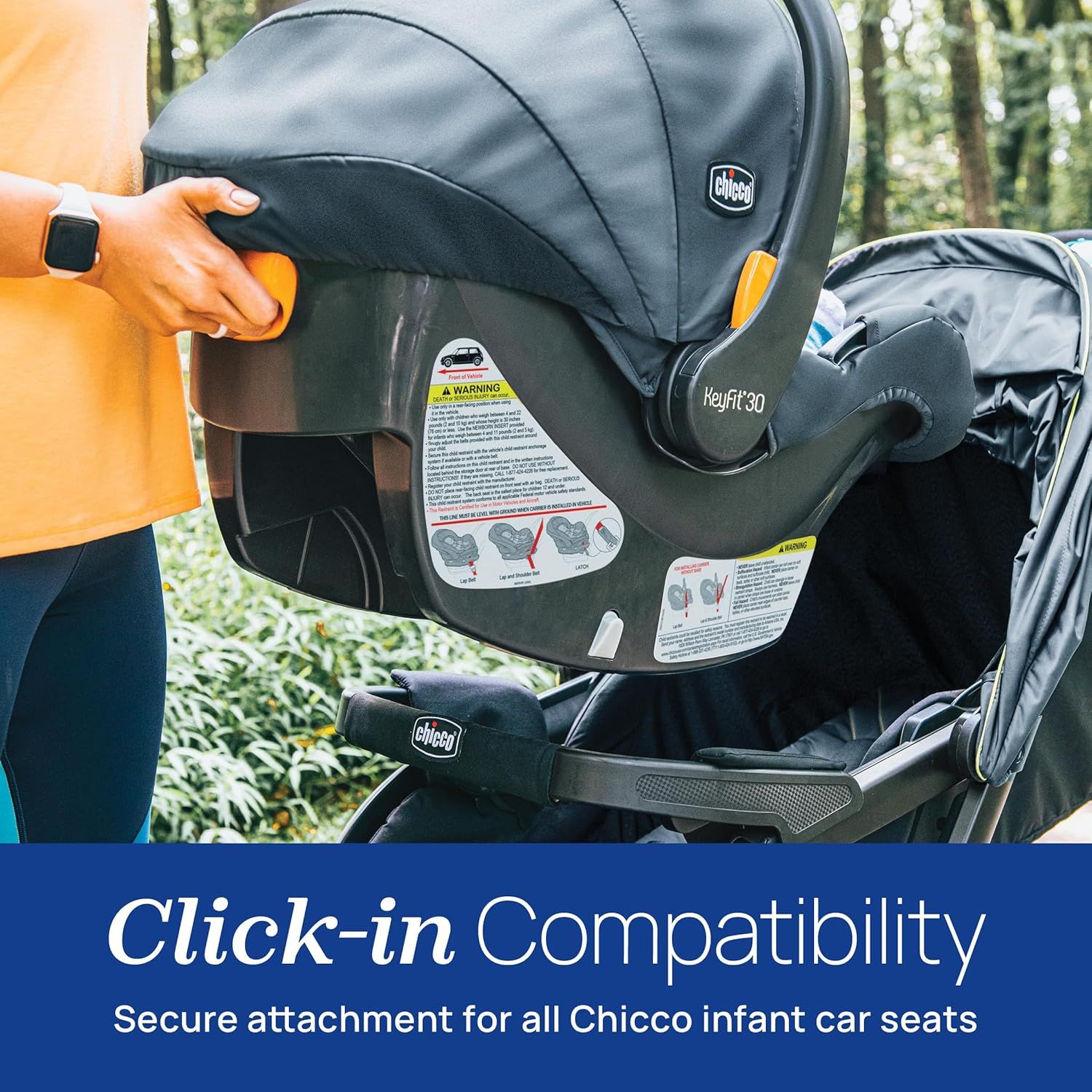 Chicco Activ3 Jogging Stroller - Eclipse | Grey - [Eclipse] [] (Category: Other Babies Going Out Needs) located in Singapore. Submitted by dealshark.com (Listing ID 1440747183, Image 4). Description: Multi-position reclining seat with full-coverage, UPF-rated extendable canopy with two peek-a-boo windows and reflective detail. Detachable padded arm bar for easy in and out as child grows. Secure, click-in attachment for all Chicco infant car seats