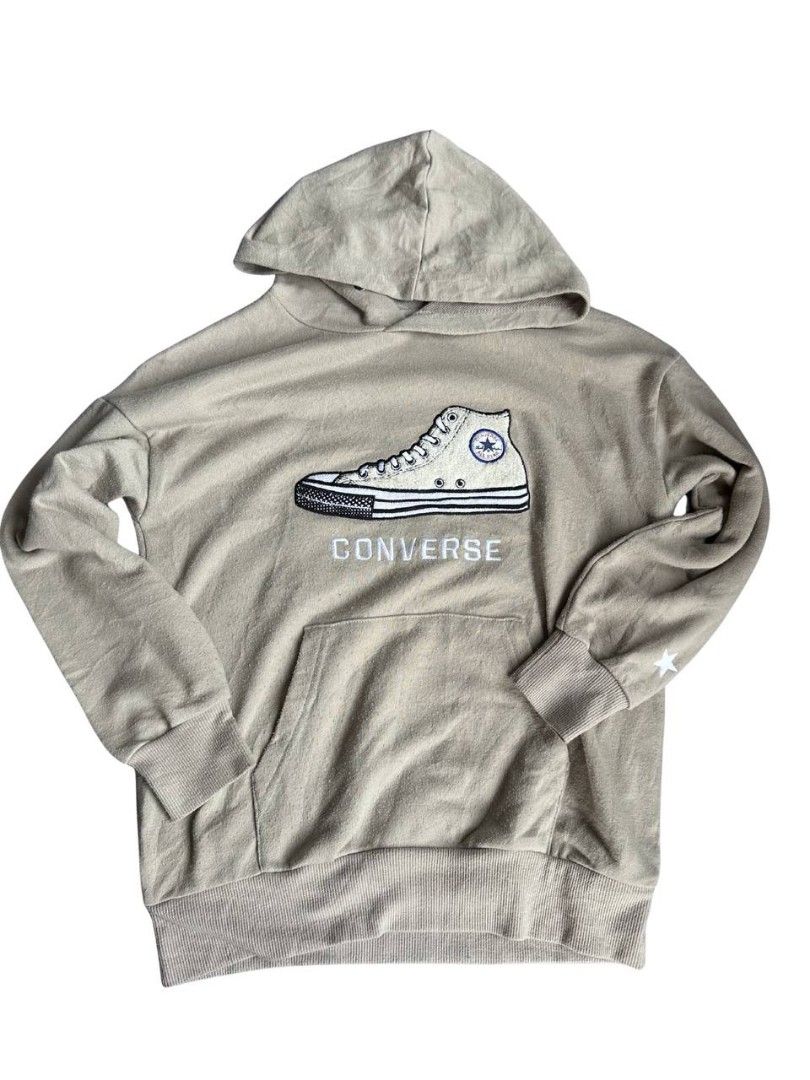 Converse Sneaker Embroidered Hoodie. (Category: Coats, Jackets and Outerwear) located in Cavite. Submitted by nazthrifts (Listing ID 1440750533, Image 1). Description: - Needs wash - Items are thrifted, manage your expectations - 18x22.
