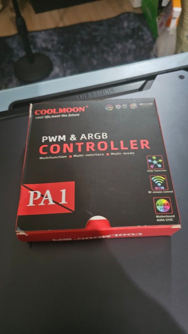 Coolmoon ARGB Controller (no controller support) (Category: Computer Parts) located in Shah Alam. Submitted by frezafaris (Listing ID 1440639921, Image 2). Description: - please note this hub no longer has controller support - Control PWM fan speed and ARGB lighting effects with the Coolmoon PA1 controller. - Connect multiple fans and ARGB devices. - Box is included. Please check photos for condition..