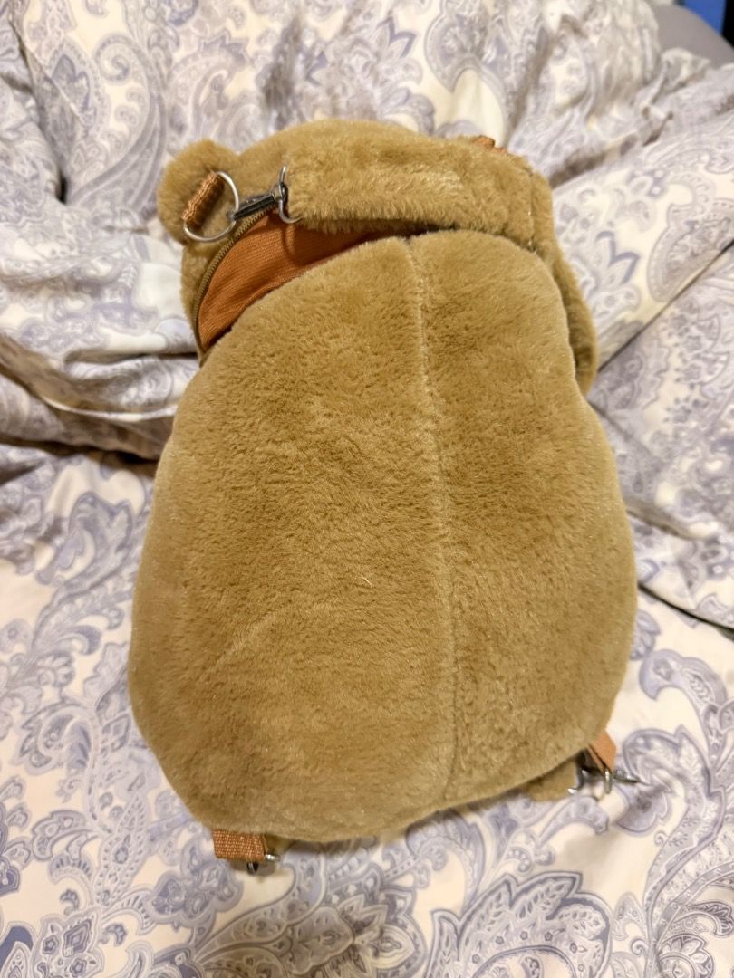 Cute Capybara Plush Backpack Bag (Category: Backpacks) located in Manila. Submitted by mitch_declutterzzz0713 (Listing ID 1440727276, Image 3). Description: - Adorable capybara design plush backpack - Made with soft and fuzzy material - Secure top zipper closure - Adjustable straps for comfortable wear - Ideal for carrying small items - A fun and cute accessory for all ages - Price nego!!.