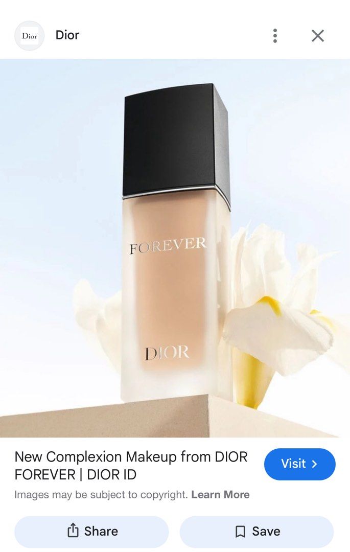 dior 1N matte foundation (Category: Makeup) located in Quezon City. Submitted by ilovewifimoney (Listing ID 1440723849, Image 2). Description: firm price 85% left.