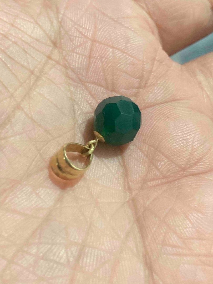 Emerald Ball Pendant in 14k Gold setting (Category: Necklaces) located in Imus. Submitted by timelessfindph (Listing ID 1440711212, Image 2). Description: - Stunning emerald ball pendant - Features a faceted cut for extra sparkle - 14k Gold bail for easy necklace attachment - Lightweight at 1.92 grams - Perfect for adding a vibrant touch to your style - Ideal for gifting or treating yourself per piece only.