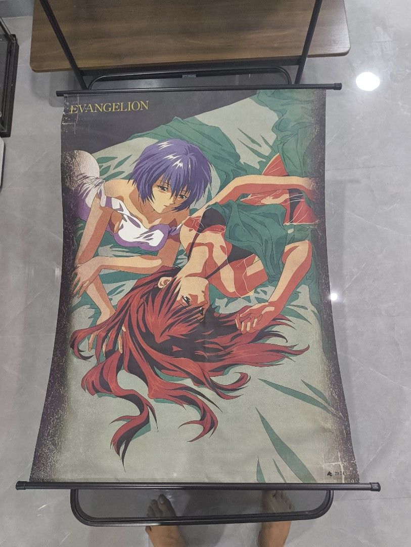 Evangelion Anime Wall Scroll Poster (Category: Wall Decor) located in Caloocan City. Submitted by cowrator (Listing ID 1440728834, Image 1). Description: Official licensed Evangelion wall scroll featuring vibrant artwork, perfect for collectors and anime fans. Condition: Pre-owned with normal signs of use. Measures 75 × 100 cm. Missing hanging string and has a small missing corner edge as shown in the photos. Please review photos for details. Sol