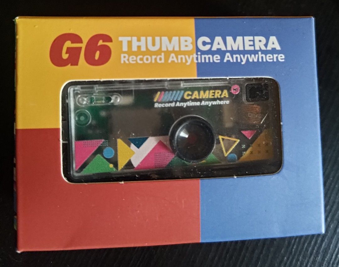 G6 Thumb Camera (Category: Cameras) located in Manila. Submitted by jeesaavedra (Listing ID 1440602511, Image 1). Description: Never used G6 Thumb camera bought at a fair. Has no SD card..