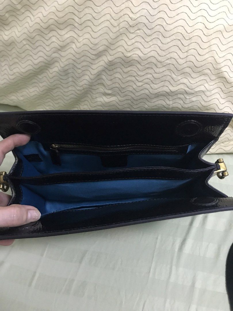 Gg Clutch Bag (Category: Luxury Bags & Wallets) located in Manila. Submitted by freshlemon58885 (Listing ID 1440600325, Image 3). Description: Japan sourced Missing sling Coded Normal sign of usage Gamuza Patent Leather combination .