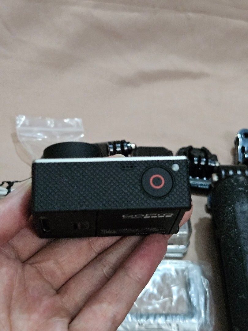 GoPro HERO3+ Action Camera with Accessories (Category: Cameras) located in Taguig. Submitted by apriiiilll00 (Listing ID 1440701085, Image 3). Description: - PRICE IS NON-NEGOTIABLE - GoPro HERO3+ Camera - 2 batteries - Waterproof Housing - Floating Hand Grip - Various Mounts Included - Cables Included - Battery and Charger Included - Ideal for capturing adventures NO RETURN POLICY.