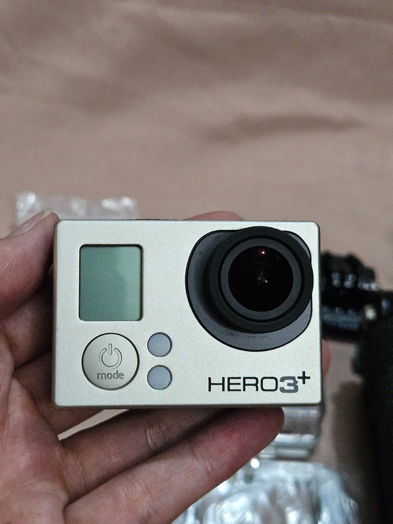 GoPro HERO3+ Action Camera with Accessories (Category: Cameras) located in Taguig. Submitted by apriiiilll00 (Listing ID 1440701085, Image 2). Description: - PRICE IS NON-NEGOTIABLE - GoPro HERO3+ Camera - 2 batteries - Waterproof Housing - Floating Hand Grip - Various Mounts Included - Cables Included - Battery and Charger Included - Ideal for capturing adventures NO RETURN POLICY.