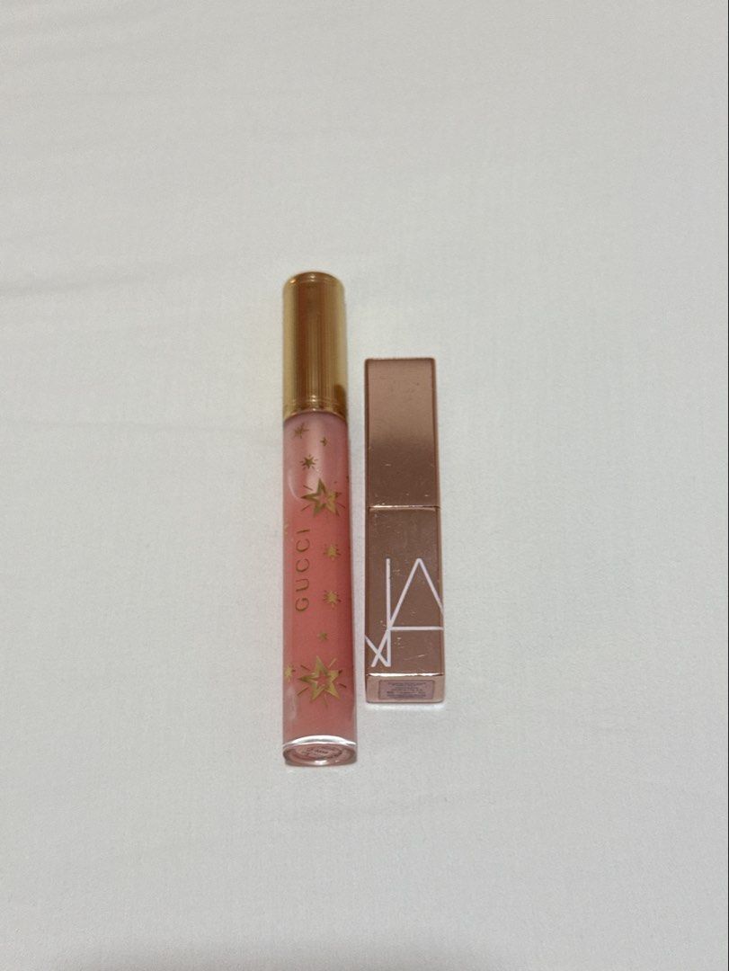 Gucci Lip Gloss & NARS Lipstick (bundle) (Category: Makeup) located in Mabalacat. Submitted by pauwieee12 (Listing ID 1440716376, Image 1). Description: - Gucci lip gloss (bertha pink) - NARS lipstick (orga/sm) *only used 2-3 times, not my shade, from Canada* Get both for ₱700!! .