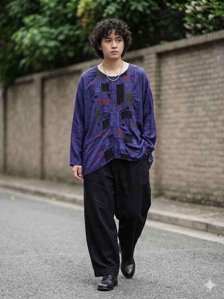 HaaT - Issey Miyake Panel Patchwork Shirt M (Category: Tshirts & Polo Shirts ) located in Antipolo. Submitted by bentakahitanoano (Listing ID 1440582459, Image 1). Description: Still in good shape Size 2 Unisex Loose boxy fit Pit to pit 24 Length 24.5 HaaT (stylized as HaaT) is a fashion brand by Issey Miyake, known for its focus on textiles and craftsmanship, particularly blending Japanese and Indian artistry. It's a line of clothing and bags de