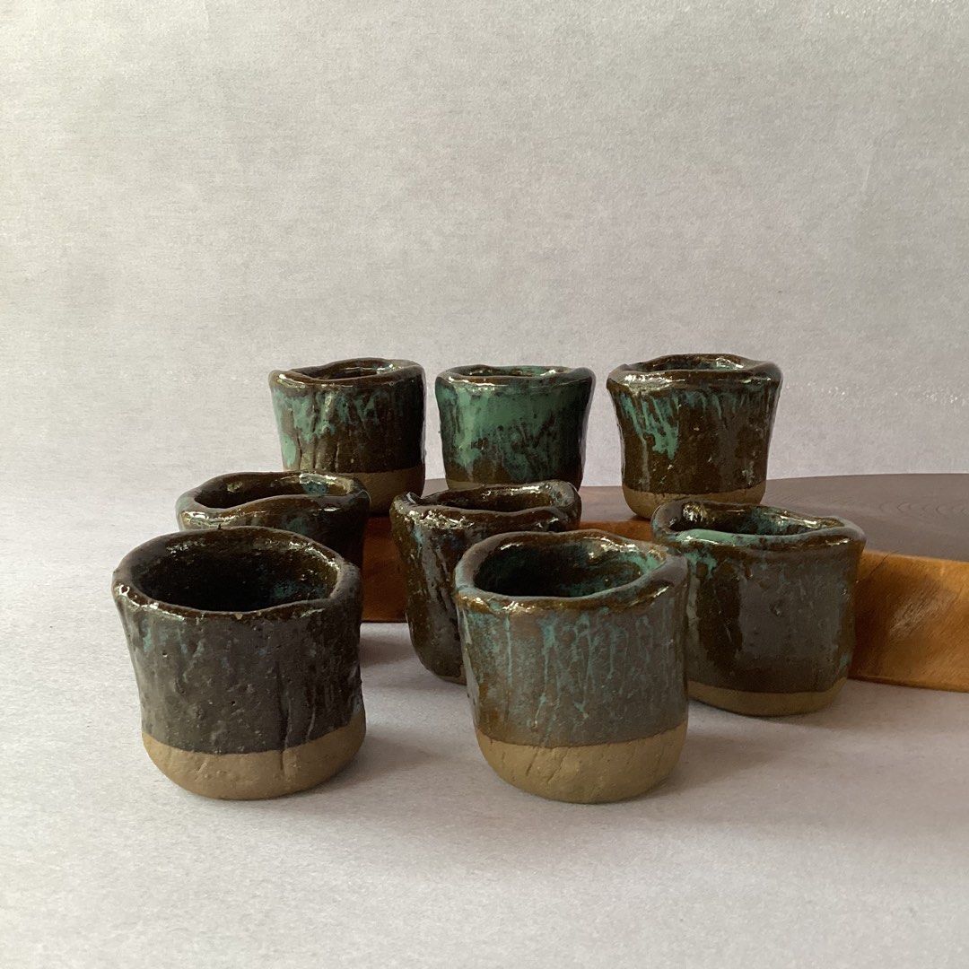 Hand-Thrown Rustic Ceramic Espresso Cups/ Earthy Teal & Brown Glaze (Category: Coffee & Tea Tableware) located in Davao. Submitted by atbpshop192593 (Listing ID 1440725659, Image 1). Description: Php85 each (8 available) Hand-Thrown Rustic Ceramic Espresso Cups/ Earthy Teal & Brown Glaze H: 1.8 inches L: 2 inches Please REVIEW PHOTOS We use 100% repurposed packaging materials SF starts at Php70 via Flash Express First to pay.