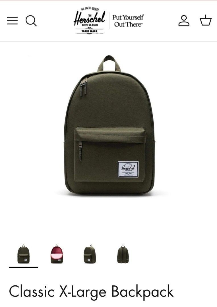 Herschel ivy green classic backpack (xl) (Category: Backpacks) located in Manila. Submitted by biaman (Listing ID 1440739653, Image 1). Description: - Original price from Herschel website is 4,490 discounted to 2,500 only - Guaranteed original and brand new with seal and tags (please see picture) - Delivery thru Grab or Lalamove - Pick up at Binondo, Malate or Cavite - Meet up.