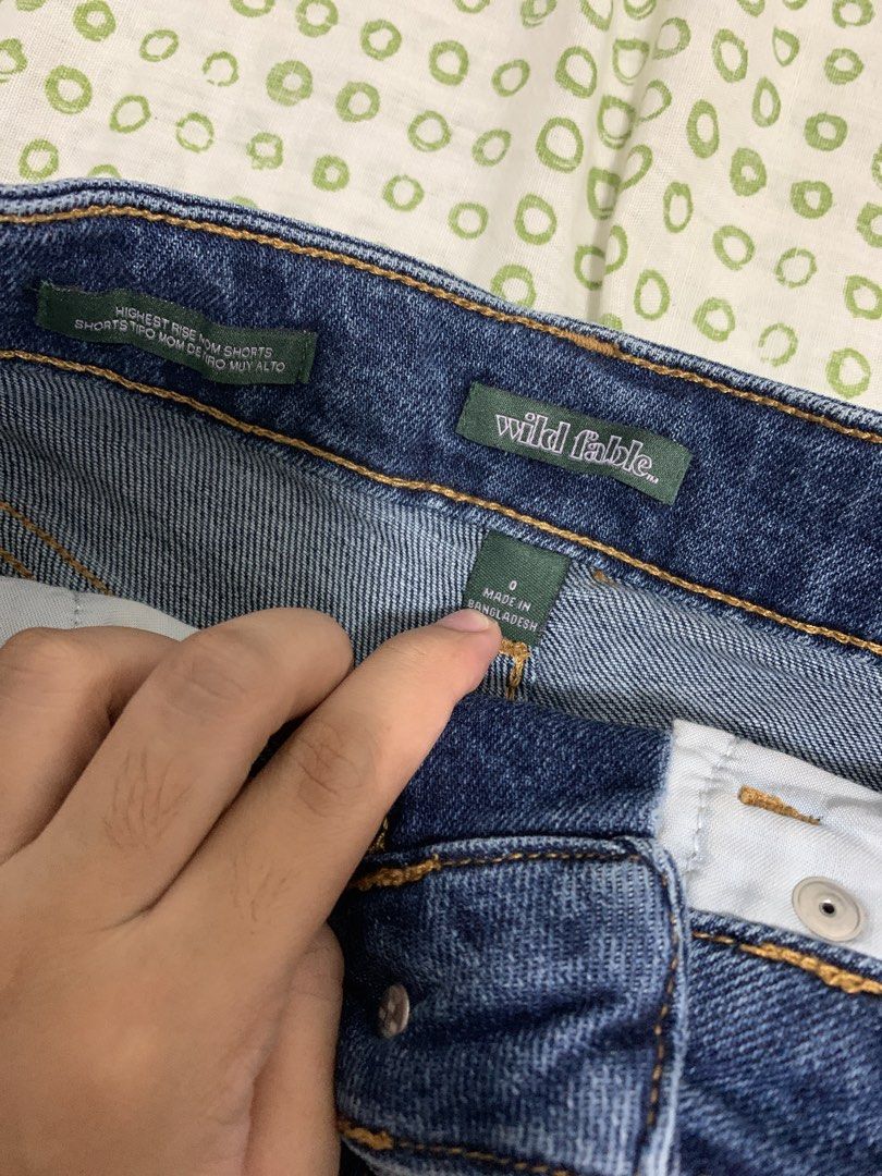 FREE SF I High Rise Denim Shorts (Category: Shorts) located in Iligan City. Submitted by prelovedbyspg (Listing ID 1440681663, Image 2). Description: - Brand: Wild Fable (US BRAND) - Features: Frayed hem, distressed front details - Closure: Button and zip - stretchable (can fit 26-28 waist).