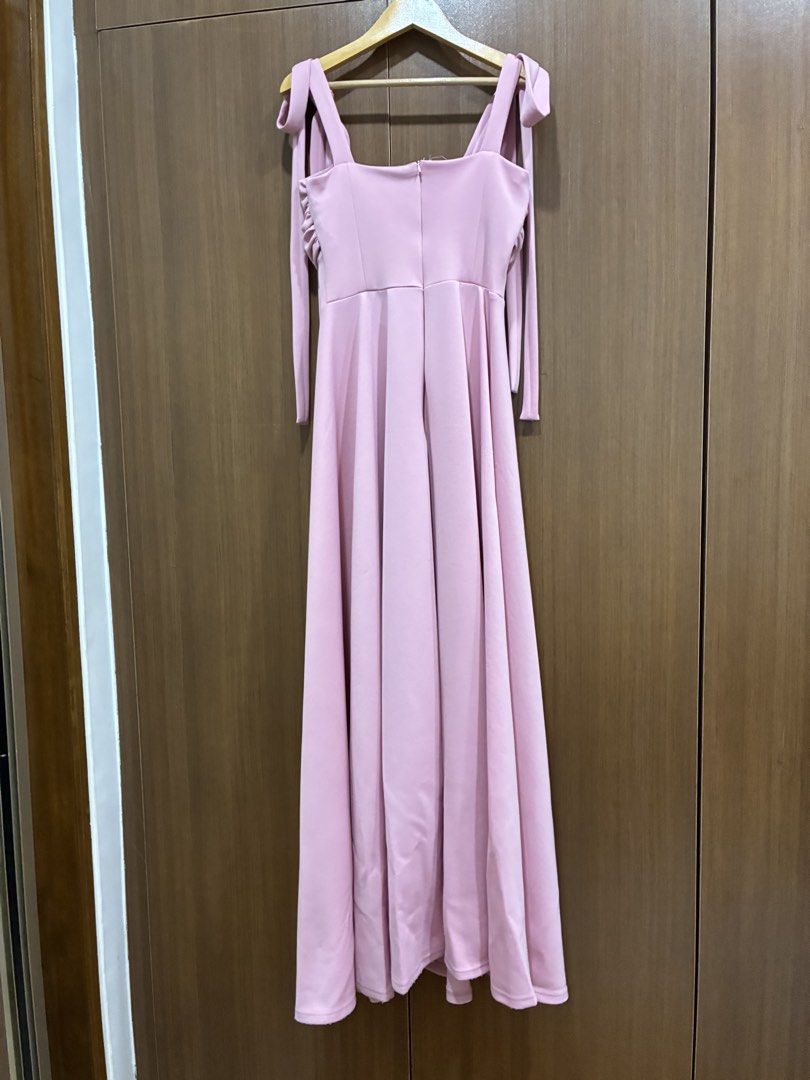 ISHTA Pink Ruched Bow Tie Gown (Category: Dresses) located in Quezon City. Submitted by anolymous (Listing ID 1440715032, Image 2). Description: Feel free to message me for more photos or details :).
