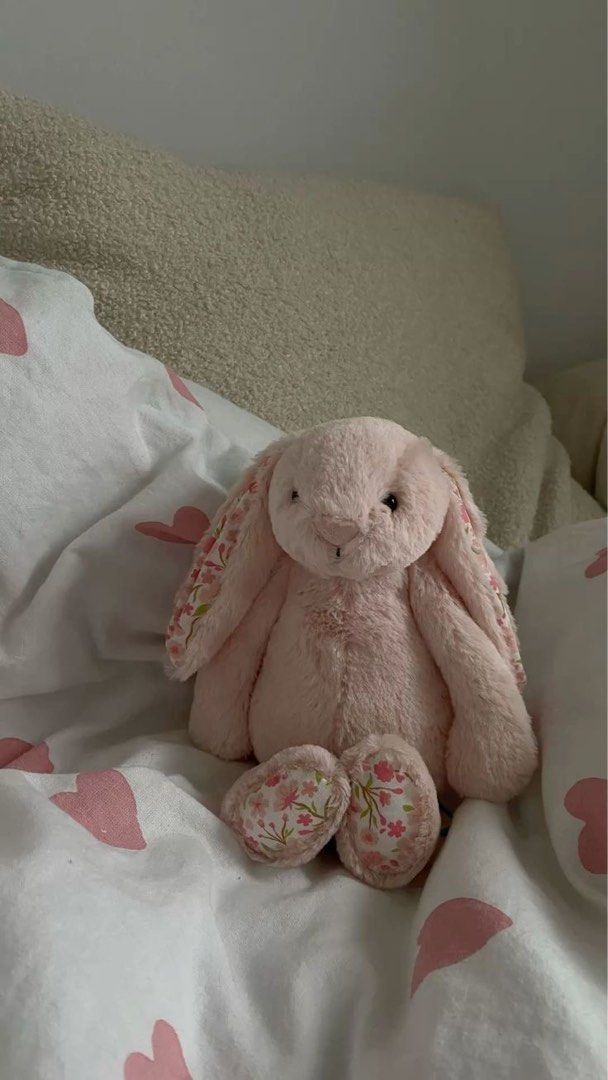 Jellycat Pink Blossom Blush Bunny Medium (Category: Plushies & Soft Toys) located in Manila. Submitted by zygshoppp (Listing ID 1440720162, Image 3). Description: • with tag • authentic • 31cm Medium • purchased from shanghai • original jellycat pouch bag included.