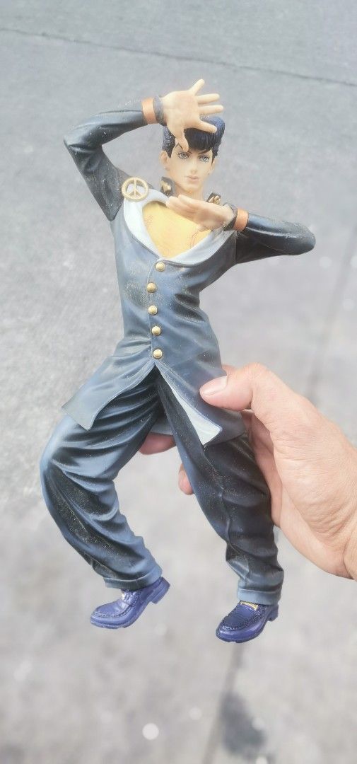 Jojo's Bizarre Adventure Josuke Higashikata Figure (Category: Toys & Games) located in Quezon City. Submitted by akosiahcap95300 (Listing ID 1440694187, Image 1). Description: - Dynamic Josuke Higashikata figure from Jojo's Bizarre Adventure. - Features his iconic jacket and pants. - High detail on face and clothing. - Excellent addition to any Jojo fan's collection. - Stands approximately [insert height if known]..