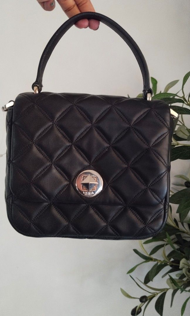 Kate Spade Natalia Top Handle black bag (Category: Luxury Bags & Wallets) located in Caloocan City. Submitted by modishthriftstore (Listing ID 1440632867, Image 3). Description: Good as New Very cute! ❤ No hidden issues/ Flawless mini cross body bag, with top handle detachable sling size: 6.5 x 7 nches loc: rainbow village 5 North Caloocan.