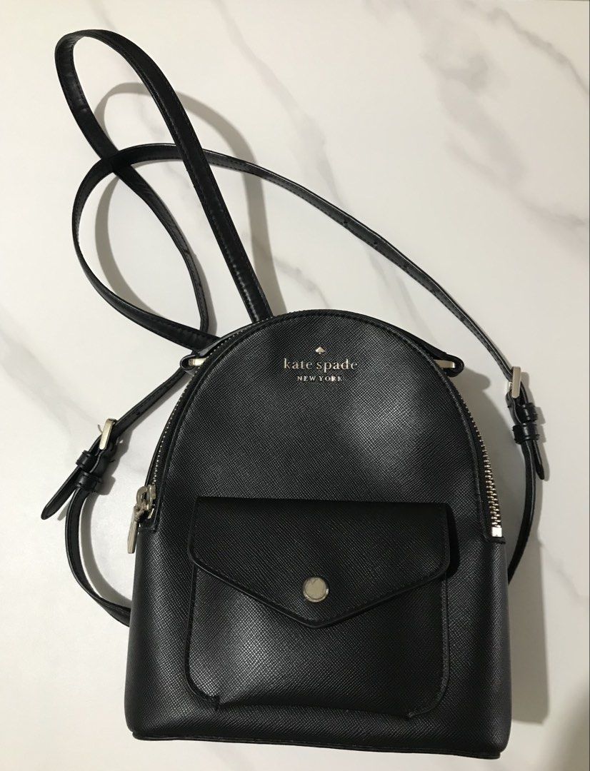 Kate Spade New York Black Leather Mini Backpack (Category: Backpacks) located in Quezon City. Submitted by jer01 (Listing ID 1440580409, Image 1). Description: Kate Spade mini backpack. Classic design with a front flap pocket and zip closure. Adjustable straps for comfort. Great for everyday use or a night out. Small and compact..