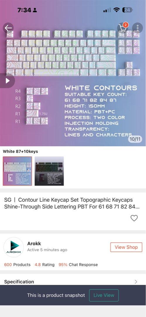Key Cap (Category: Computer Keyboard) located in Singapore. Submitted by asoberz (Listing ID 1440687613, Image 1). Description: .