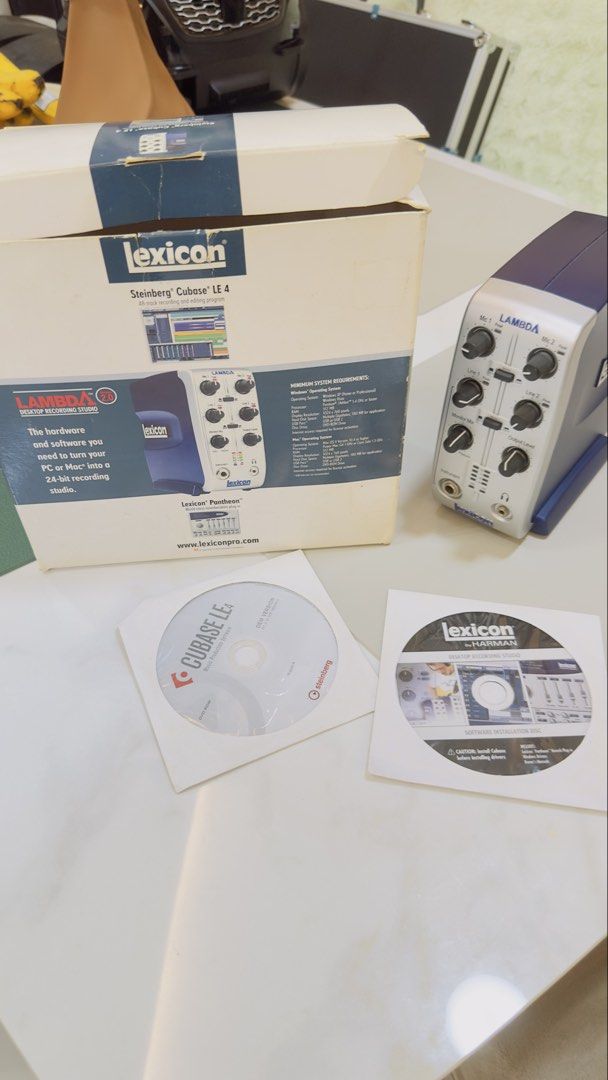 Lexicon Lambda Studio USB Audio Interface (Category: Other Audio Equipment) located in Singapore. Submitted by mag1919 (Listing ID 1440620317, Image 4). Description: - Lexicon Lambda Studio USB audio interface - 2 mic/line inputs with phantom power - 2 line inputs - Instrument input - Headphone output - MIDI I/O - USB powered - Great for recording.