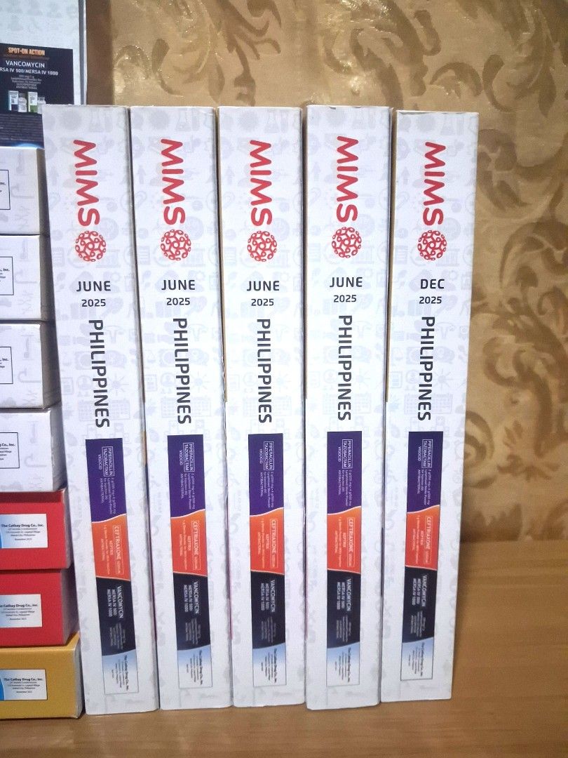MIMS Philippines Drug Reference Book Bundle 2022 to 2025 (Category: Textbooks) located in Bocaue. Submitted by yanicas_shop (Listing ID 1440623594, Image 3). Description: MIMS Drug Reference book Dec 2022 - 400 MIMS Drug Reference book June 2024 and December 2024 - 800 EACH MIMS Drug Reference book June 2025 - 900 EACH mop: Gcash mod: lalamove, J&T, LBC (SOLD) MIMS 2023 (SOLD) MIMS December 2025 Bundle of MIMS.
