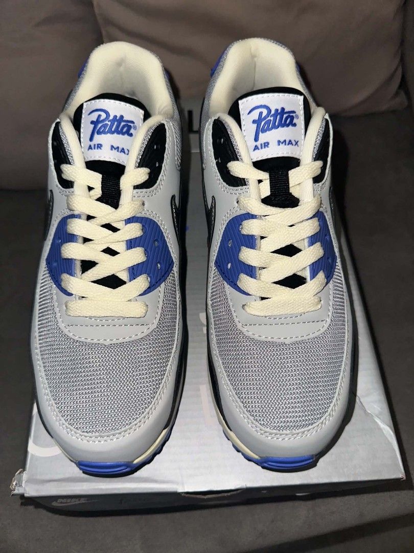 Nike Air Max 90 SP Patta Grey Blue SALE SALE (Category: Sneakers) located in Manila. Submitted by noblecrystal2026 (Listing ID 1440620355, Image 3). Description: - Patta x Nike Air Max 90 SP BRAND-NEW AUTHENTIC with scannable QR - Colorway: Grey, blue, and black - Size: 7mens 8.5 women's SHIPS NATIONWIDE - Includes original box and laces - Ideal for any sneakerhead.