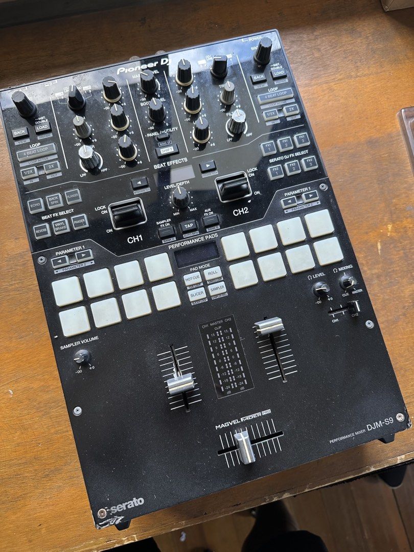 Pioneer DJM-S9 Mixer (Category: Other Audio Equipment) located in Manila. Submitted by djaryan (Listing ID 1440629080, Image 1). Description: - Pioneer DJM-S9 performance mixer - Built for Serato DJ Pro and Rekordbox - Equipped with Magvel fader pro - Includes box, cables and Decksaver - Ideal for any DJ setup - Unit has some visible scratches from acrylic cover - Small lines on LCD but no effect on performance. No other issues.