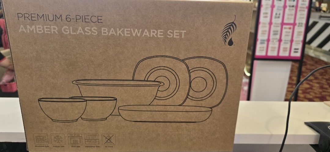 Premium 6-Piece Amber Glass Bakeware Set467587967768350720