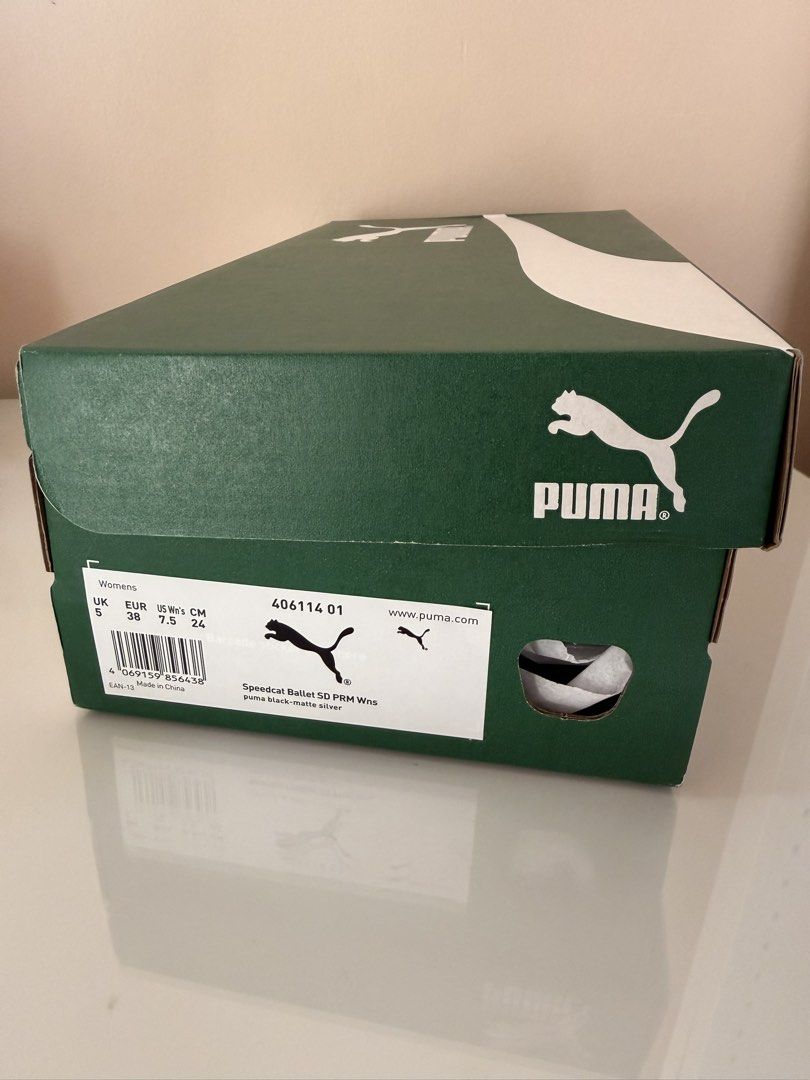 Puma Speedcat Ballet Shoes (Black-Matte Silver) (Category: Flats & Sandals) located in Las Pinas. Submitted by itsabigailc (Listing ID 1440626119, Image 3). Description: brandnew & guaranteed authentic (money back guarantee) bought from Seoul Size 7.5 (US) / 24cm selling low!!! rfs: wrong size.