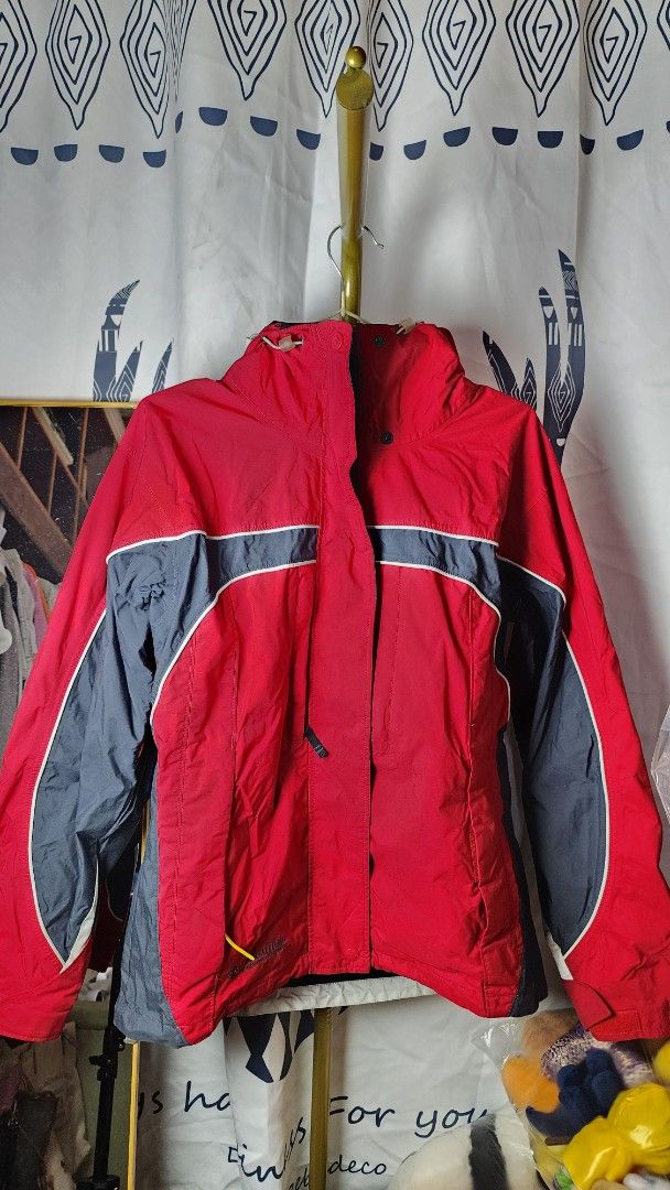 Red and Grey Zip-Up Jacket with Velcro Cuffs (Category: Coats, Jackets and Outerwear) located in Baguio. Submitted by chiechie1234 (Listing ID 1440591485, Image 1). Description: - Red jacket with grey accents - Full zip closure - Adjustable velcro cuffs - Ideal for outdoor activities or sports - Ready for its new owner!.