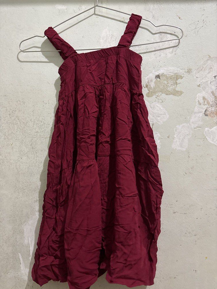 Red sleeveless dress (Category: Babies & Kids Fashion) located in Manila. Submitted by vintageaccessories (Listing ID 1440711970, Image 1). Description: 13x25”.