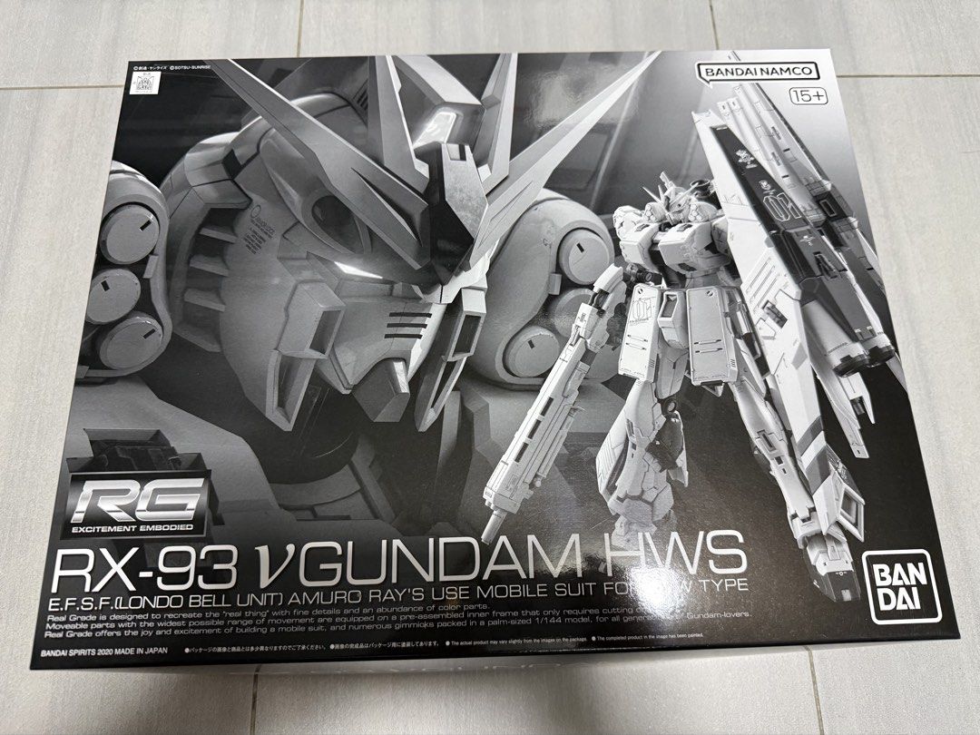 RG RX-93 V Gundam HWS Mobile Suit Model Kit (Category: Gundam Model Kits) located in Singapore. Submitted by chenyx83 (Listing ID 1440696169, Image 1). Description: - P-Bandai RG RX-93 V Gundam HWS - Real Grade model kit - 1/144 scale - Highly detailed - Made by Bandai Spirits, Japan.