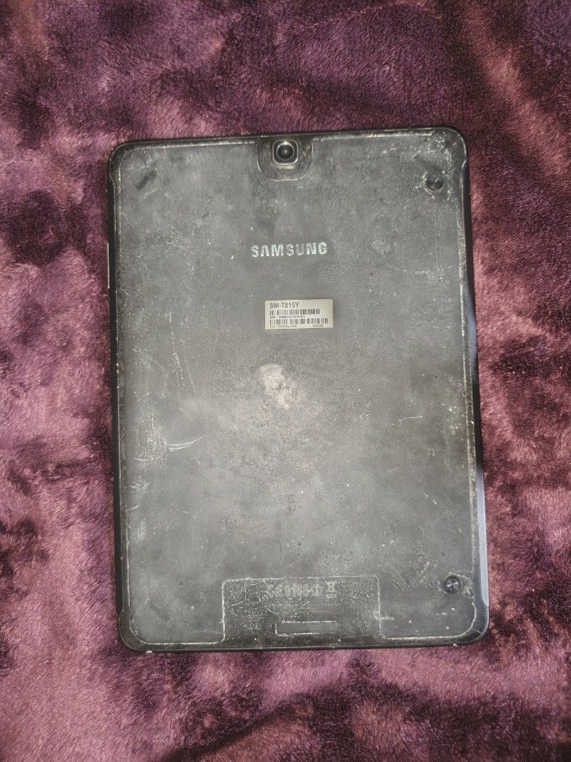 Samsung S2 Tablet (Category: Android) located in Manila. Submitted by esteemed_shop (Listing ID 1440613164, Image 3). Description: Samsung Galaxy Tab S2 9.7 (SM-T815Y) – For Repair / Parts Selling my Samsung tablet as-is. Model is SM-T815Y, 32GB variant. Previously repaired the charging pin/port, but after around 1 week it stopped charging again until the battery completely drained. Since I already got a new phone, I forgot about this tablet and 