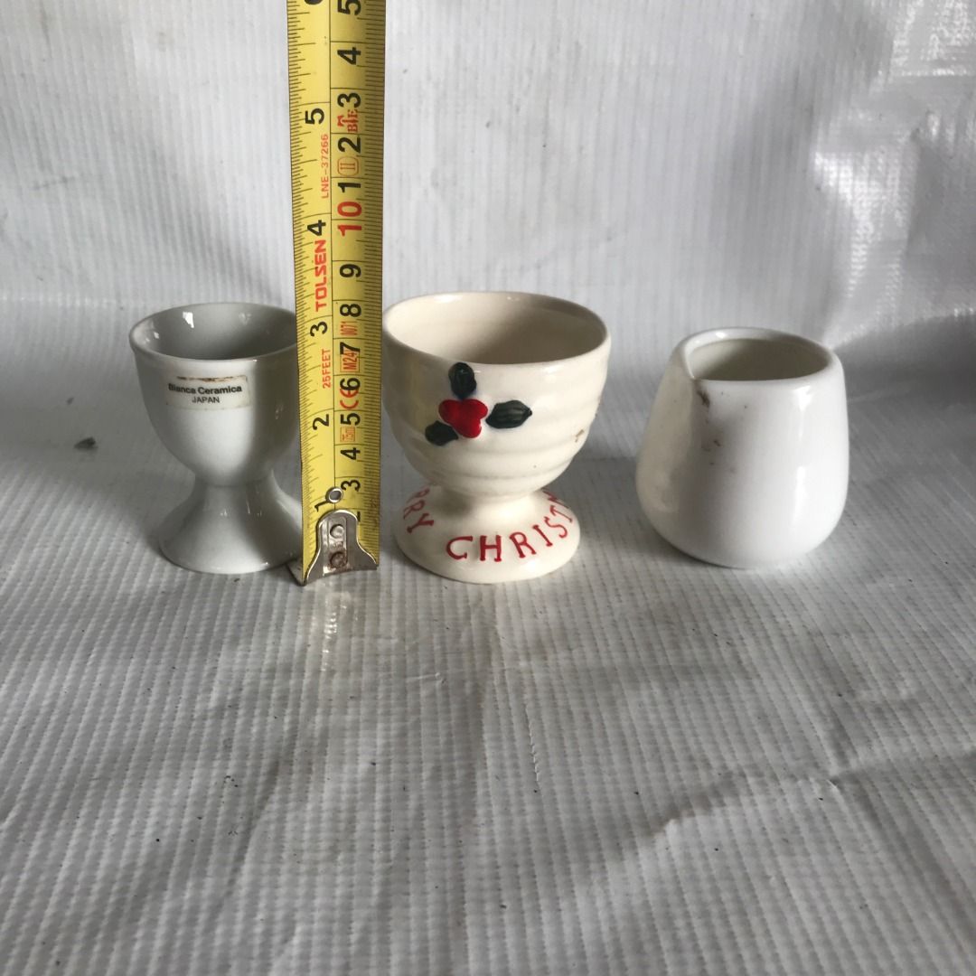 Set of 3 Ceramic Egg Cups -#4683 (Category: Coffee & Tea Tableware) located in Malabon City. Submitted by mldg.surplus (Listing ID 1440674155, Image 2). Description: MLDG Surplus Reminder: •Expect minimal flaws such as stain, lint, scratches etc. •No reservation, we can accept your offer, but it doesn't mean that the item is reserved. •No other picture. All pictures are posted already. •Battery operated items does not included battery when purcha