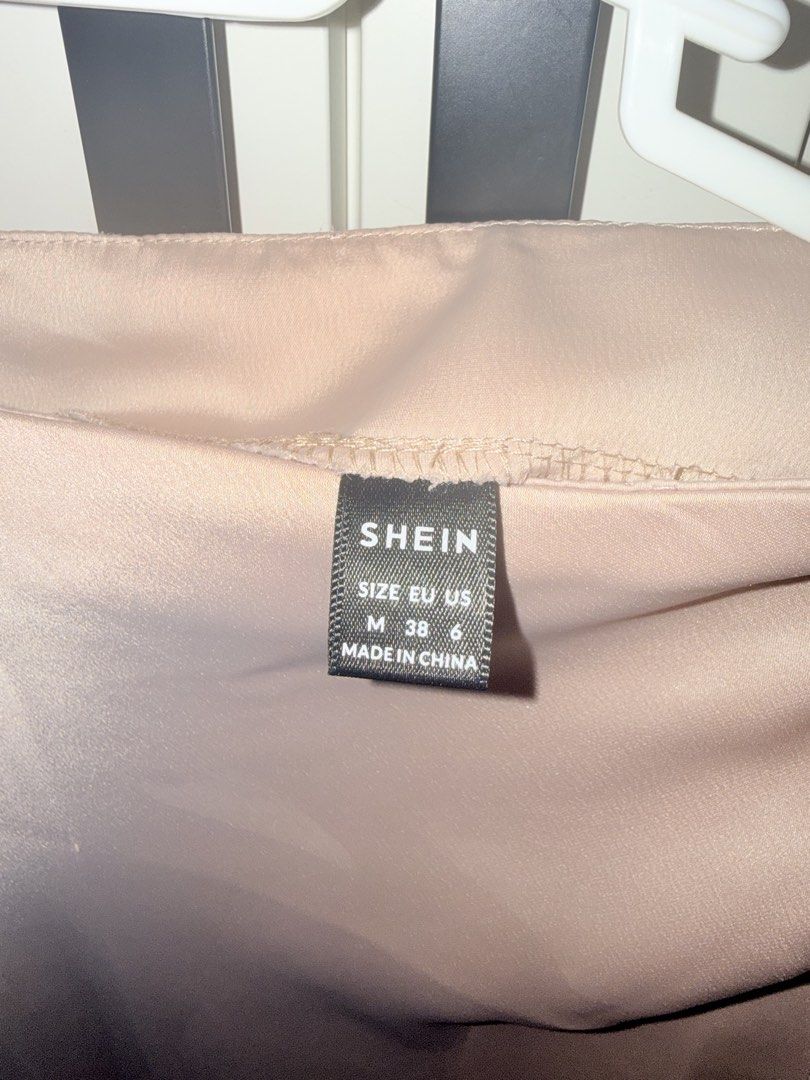 SHEIN Beige Satin Midi Skirt (Category: Skirts) located in Las Pinas. Submitted by kathhsantoss (Listing ID 1440652863, Image 3). Description: - Used once.