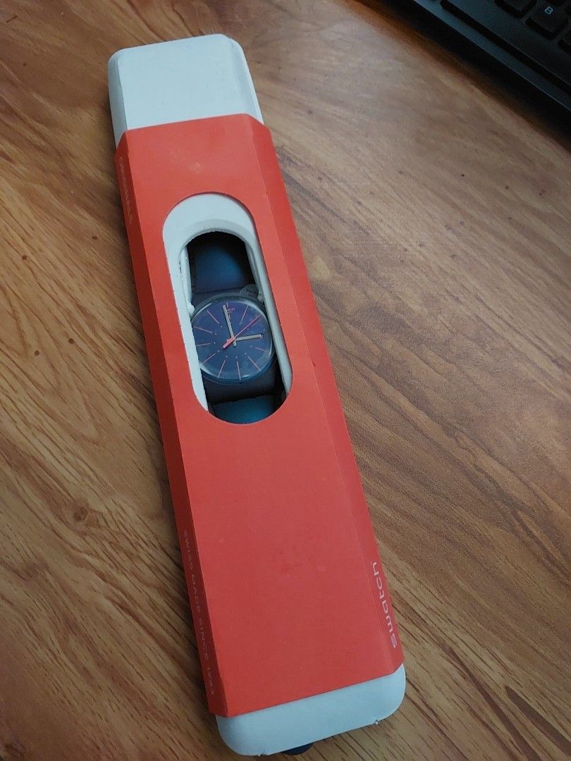 Swatch SUON708 Plastic Watch (Category: Women's Watches) located in Mandaluyong City. Submitted by doksens (Listing ID 1440620167, Image 3). Description: - Swatch Watch Model: SUON708 - Dial Color: Black with striking red accents - Condition: Comes in original packaging/ brand new - Ideal for: Everyday wear - Reason for Selling: Never used it. Gift from my office..
