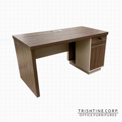 TOFF-072 | Office Table w/ Soft Closing Cabinet Door (Category: Office Furniture & Fixtures) located in Caloocan City. Submitted by trishtine_jim9 (Listing ID 1440598904, Image 2). Description: Melamine wood Soft-close cabinet door Grommet Dimension: L140 x W70 x H76 cm DISCLAIMER: Price is For Posting Purposes Only.