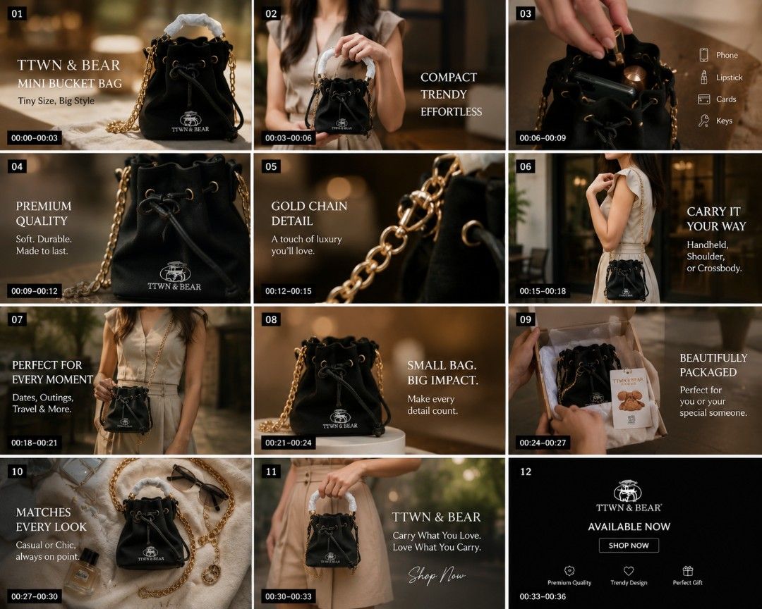 TTWN & BEAR Mini Bucket Bag Black Gold Chain (Category: Cross-body Bags) located in Quezon City. Submitted by laniestore (Listing ID 1440706271, Image 2). Description: Super cute mini bucket bag from TTWN & BEAR. Black with gold chain detail. Can be carried by hand, shoulder, or crossbody. Small bag, big impact. Great for dates, outings, or travel. Beautifully packaged, makes a great gift..