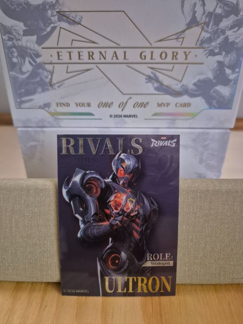 ULTRON - Marvel Rivals Eternal Glory 2026 (CARDFUN) (Category: Raw Singles) located in Quezon City. Submitted by fran_laufeyson (Listing ID 1440725622, Image 1). Description: CAPTAIN AMERICA: - "Hero Debut" series - Brand new - Protective film has not been removed 📍 Shipping from Quezon City 📦 Can do SDD via Lalamove or Grab within Metro Manila 📸 Additional photos available upon request.