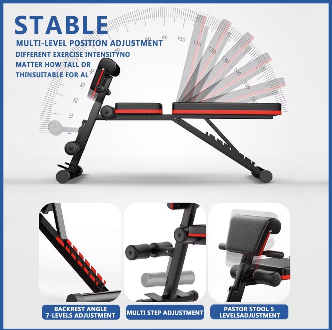 Upgraded Multifunctional Dumbbell Bench with Resistance Bands (Category: Weights & Dumbbells) located in Tuguegarao City. Submitted by crisenlysuzette (Listing ID 1440653467, Image 2). Description: - Upgraded multifunctional dumbbell bench - Adjustable height and backrest positions - Multi-step seat adjustment - Stable design with comfortable leather cushion - Comes with resistance bands for added exercises - Suitable for various exercise intensi
