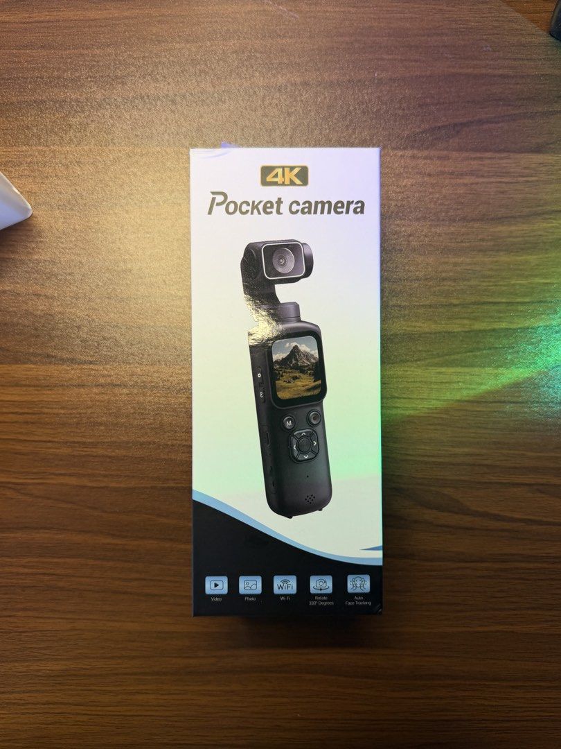 Vetek 4K Pocket Camera Gimbal Stabilizer (Category: Cameras) located in Bacolod City. Submitted by BWMCAROUSEL (Listing ID 1440666210, Image 2). Description: - Compact 4K pocket camera - Built-in gimbal stabilization for smooth video - Records video and takes photos - WiFi connectivity - Easy to hold and operate - Ideal for vlogging and on-the-go capturing - Includes original packaging.