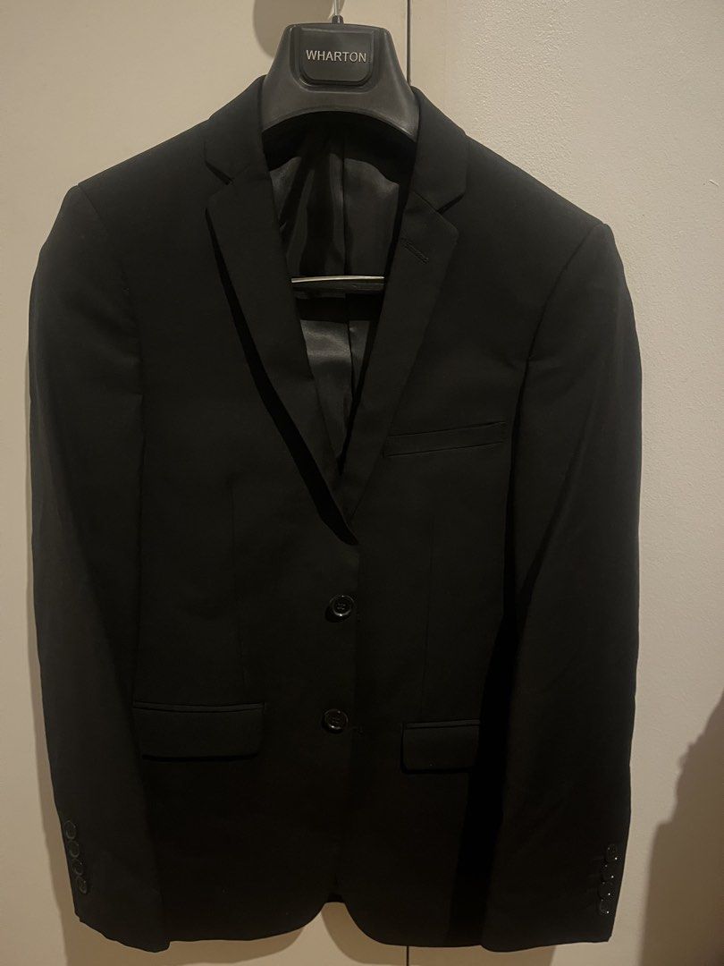 Wharton Tailored Extra Slim Fit Black Suit Jacket (Category: Coats, Jackets and Outerwear) located in General Trias. Submitted by tmbychc (Listing ID 1440711507, Image 3). Description: - Black Wharton suit jacket - Extra slim fit - Ideal for formal events or work - Comes with a garment bag - Please check photos for detailed condition -Suit uncut .