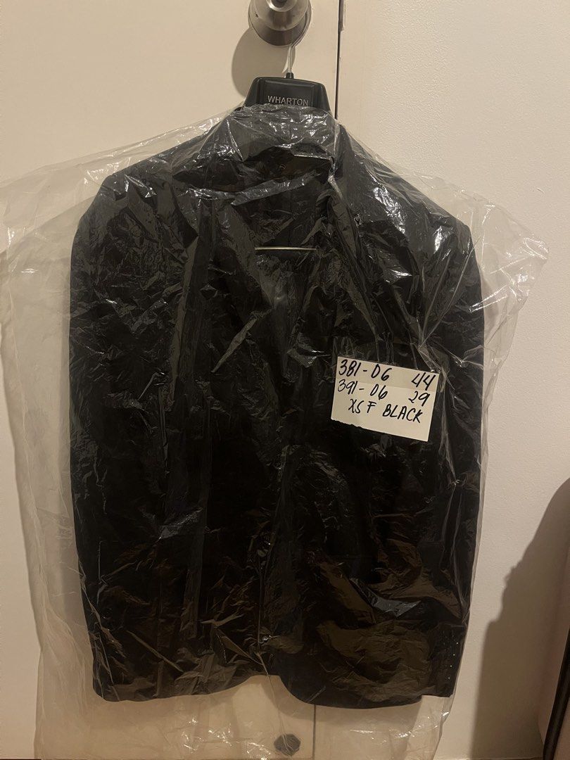 Wharton Tailored Extra Slim Fit Black Suit Jacket (Category: Coats, Jackets and Outerwear) located in General Trias. Submitted by tmbychc (Listing ID 1440711507, Image 2). Description: - Black Wharton suit jacket - Extra slim fit - Ideal for formal events or work - Comes with a garment bag - Please check photos for detailed condition -Suit uncut .