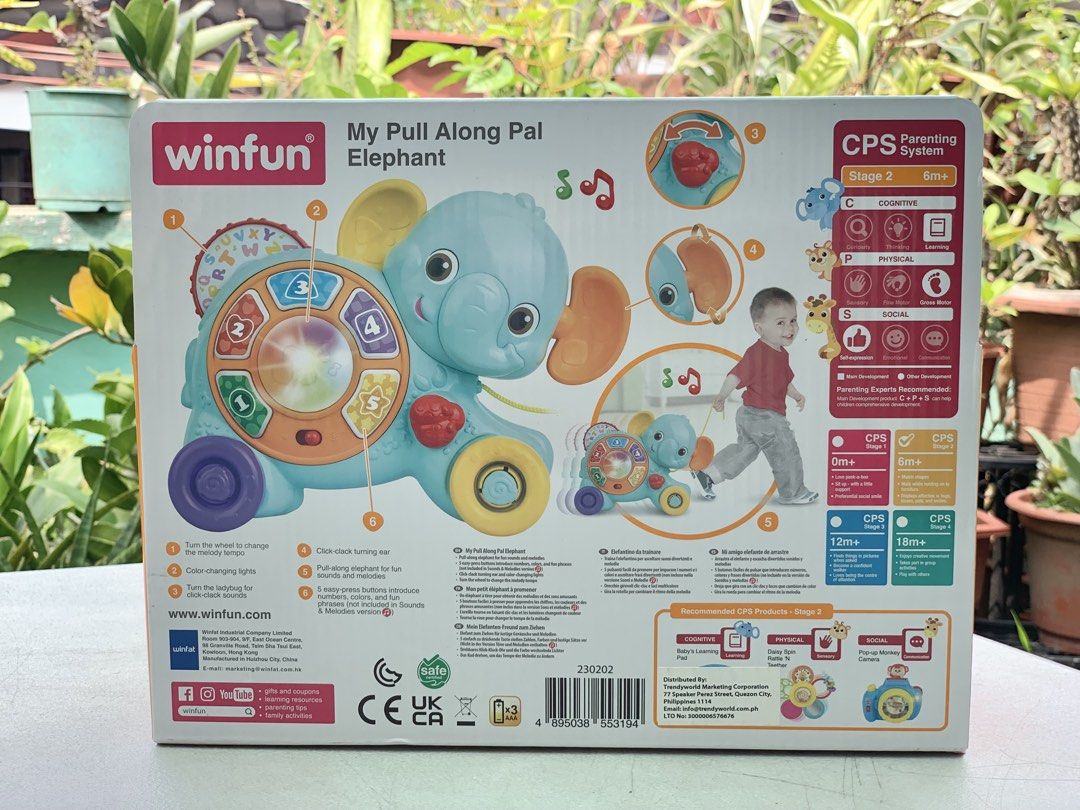 Winfun My Pull Along Elephant (Category: Infant Playtime) located in Malabon City. Submitted by kirstenandmikaelsonlinestore (Listing ID 1440640137, Image 2). Description: .
