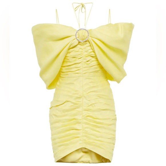 Yellow mini cocktale dress (Category: Dresses) located in Quezon City. Submitted by vnc.fashion.shop (Listing ID 1440601127, Image 1). Description: size large on tag can fit to xl medyo malaki med to large body frame kasi ako and this is large to xl shein brand BRANDNEW.