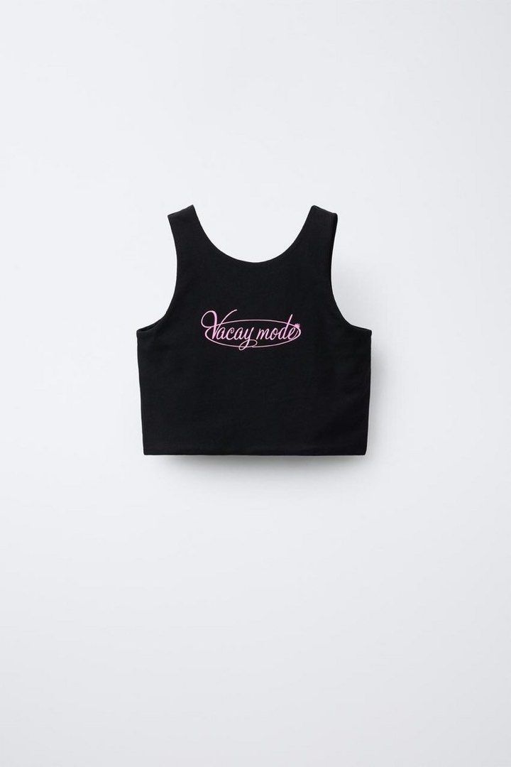 Zara Graphic Tank top kids (Category: Others Tops) located in Taguig. Submitted by madeasoncloset (Listing ID 1440747921, Image 1). Description: Used once Size on tag 8-9 yrs old.